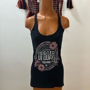 Black Graphic Tank Top
